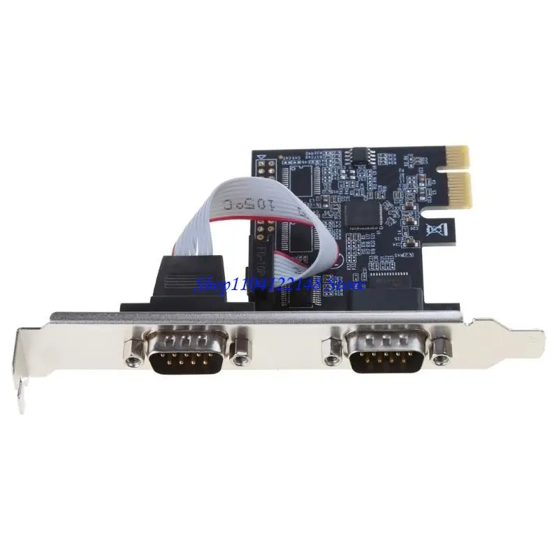P9FA 2 Port PCI for Express RS232 Serial Adapter Card with AX99100 Chip for PC
