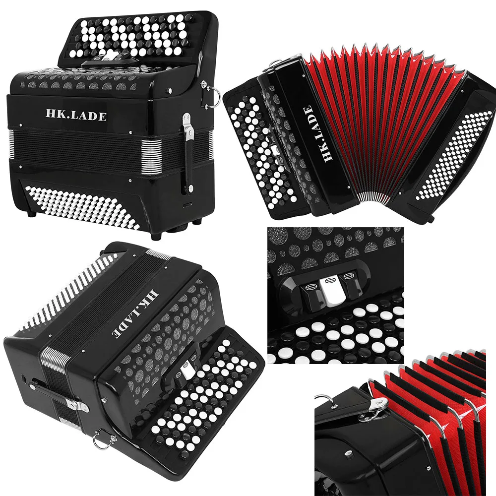 HK · LADE AH-220 Bayan Accordion 69 Key 96 Bass Key Button Spray Painting Pofessional Bayan Accordion Sound Changing C System