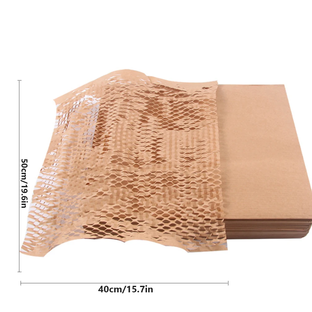 Eco-Friendly Honeycomb Cushioning Kraft Paper Roll - 10pcs, Recyclable Gift Wrapping & Packaging Material, Protective Shockproof