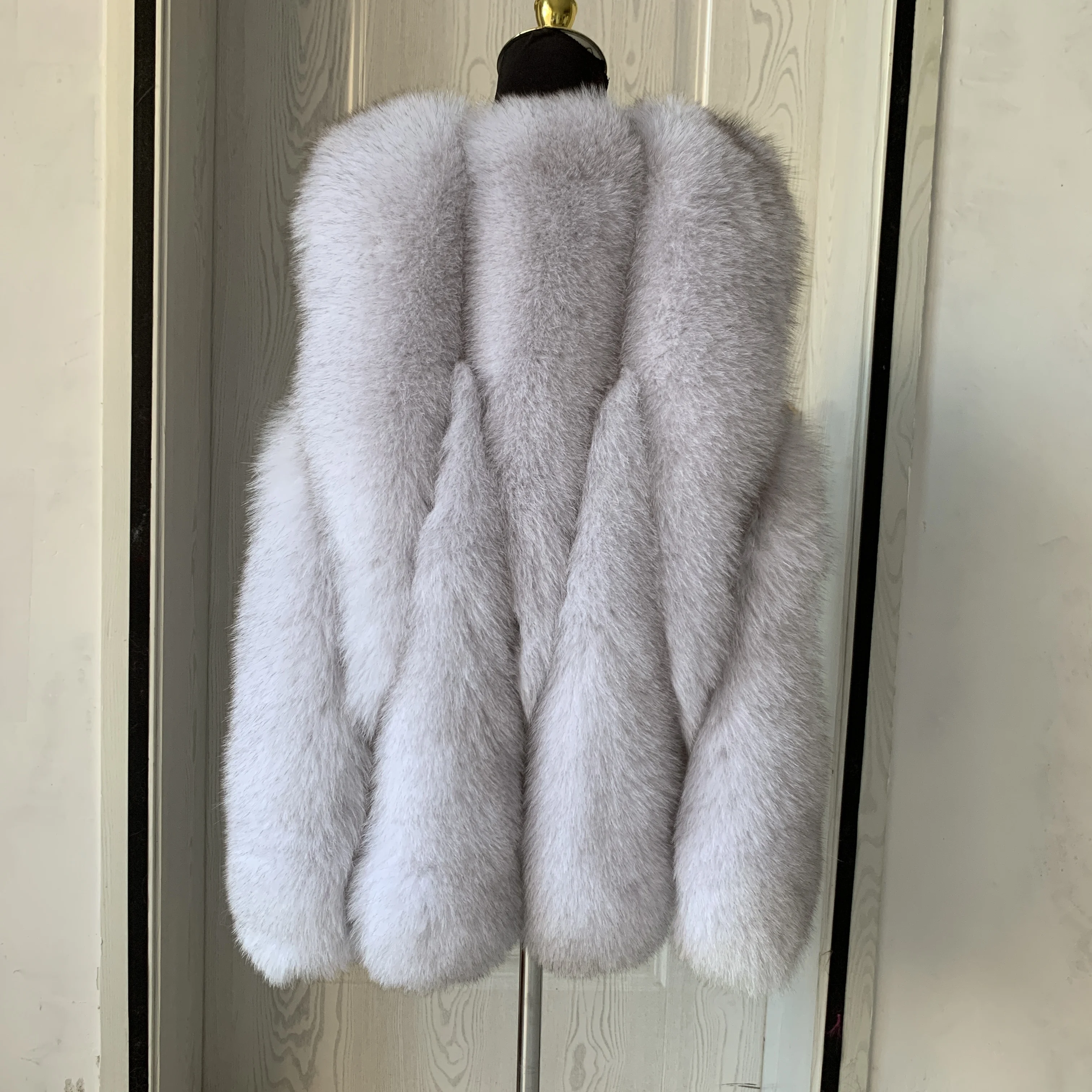 Rivestimento delle donne 2020 caldi delle donne della maglia gilet di pelliccia di 70cm di goccia di acqua di grandi dimensioni pelliccia di volpe gilet di pelliccia naturale rivestimento di inverno delle donne delle donne della maglia