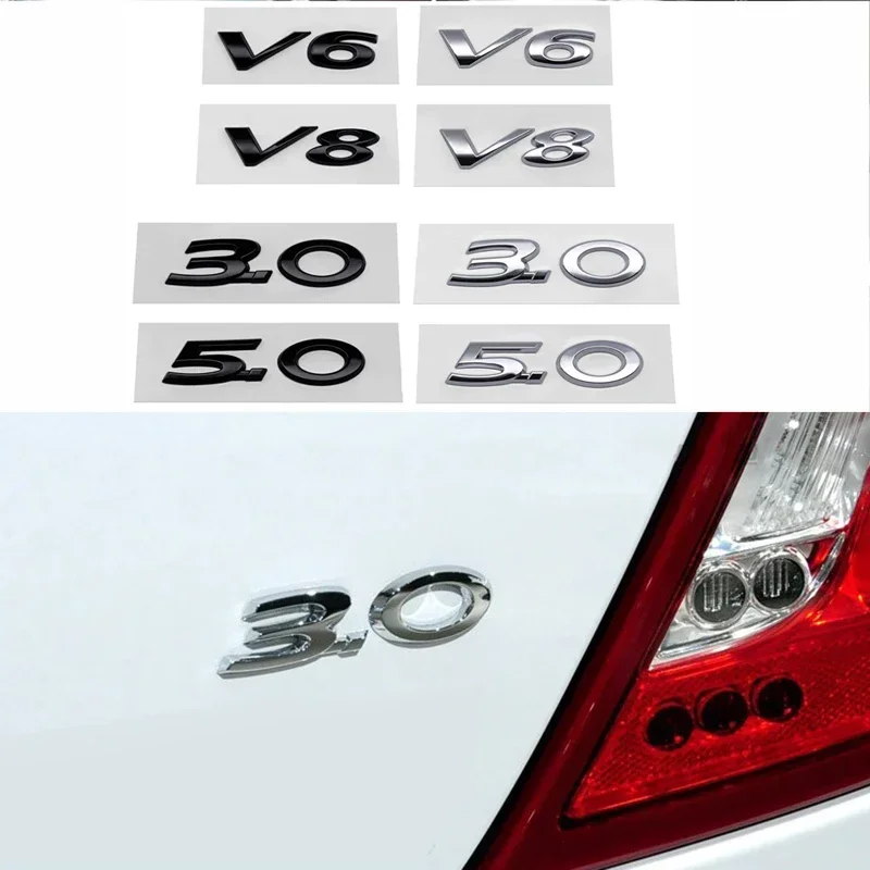 8x1.6cm ABS Car Emblem Sticker for Jaguar 3.0 5.0 V6 V8 Badge XK8 XK XKR XFR FTYPESVR Auto Trunk Decal Exterior Decoration