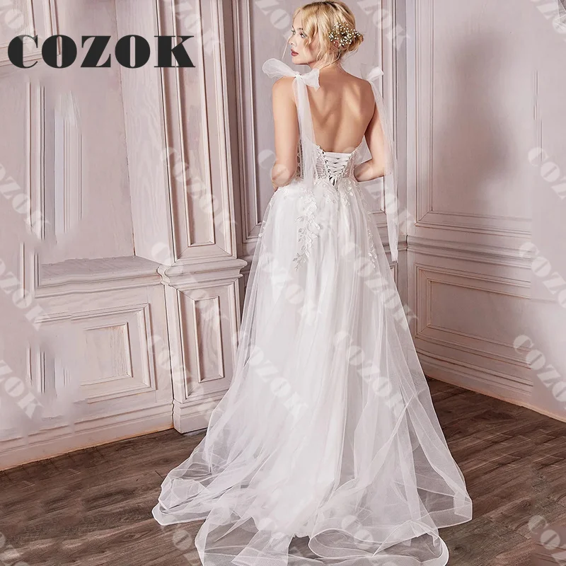 Vestido De Novia De encaje con escote Corazón, traje De Novia con hombros descubiertos, abertura lateral, longitud hasta el suelo, personalizado, Z13M, 2024