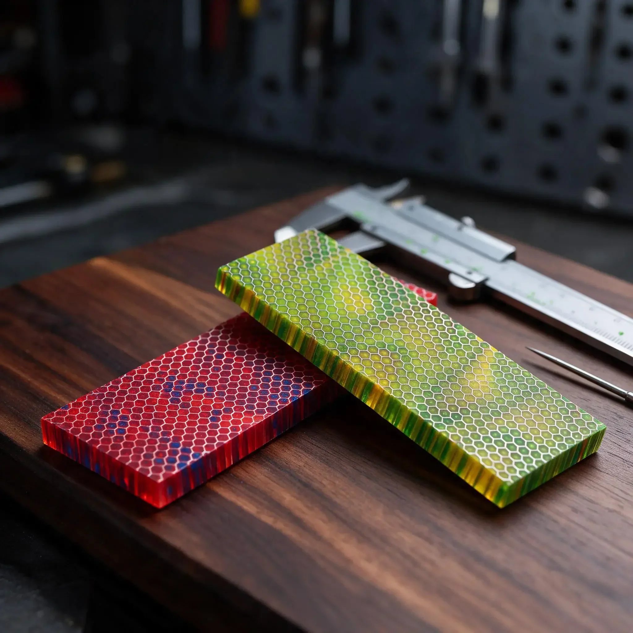 1PC DIY Knife Making Handle Material C-Tek Handmade Toool Handle Replacement Snake Skin Honeycomb Resin Plate Patch Material