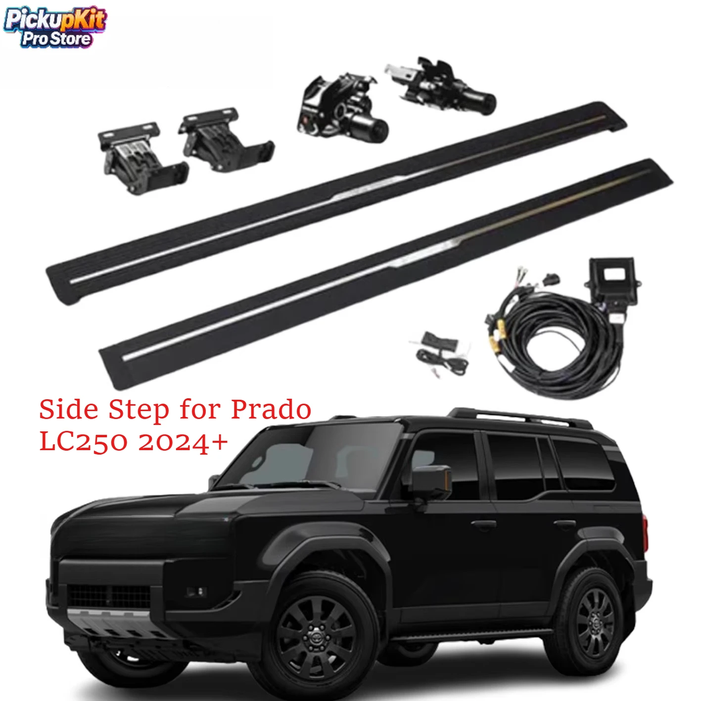 

Automatic Electric Power Side Step Running Board for Prado LC250 2024+ With Side Skirts