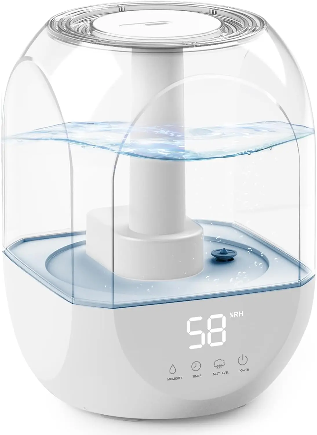 

Humidifiers for Bedroom, 5L Cool Mist Top Fill Humidifier, 36H Runtime, Quiet Ultrasonic Humidifiers for Baby Nursery