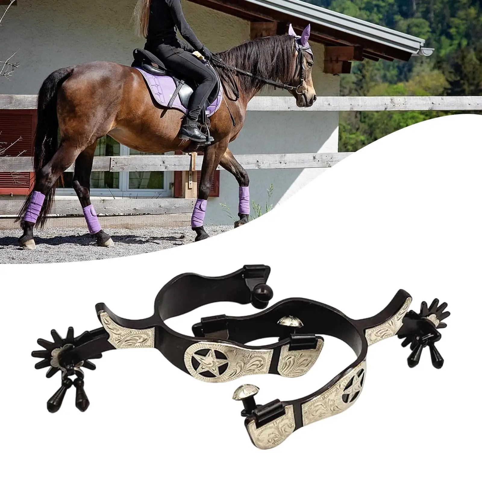 2pcs-horse-western-cowboy-decoration-with-rotatable-stainless-steel-for-trail-riding-ride-tack-competition