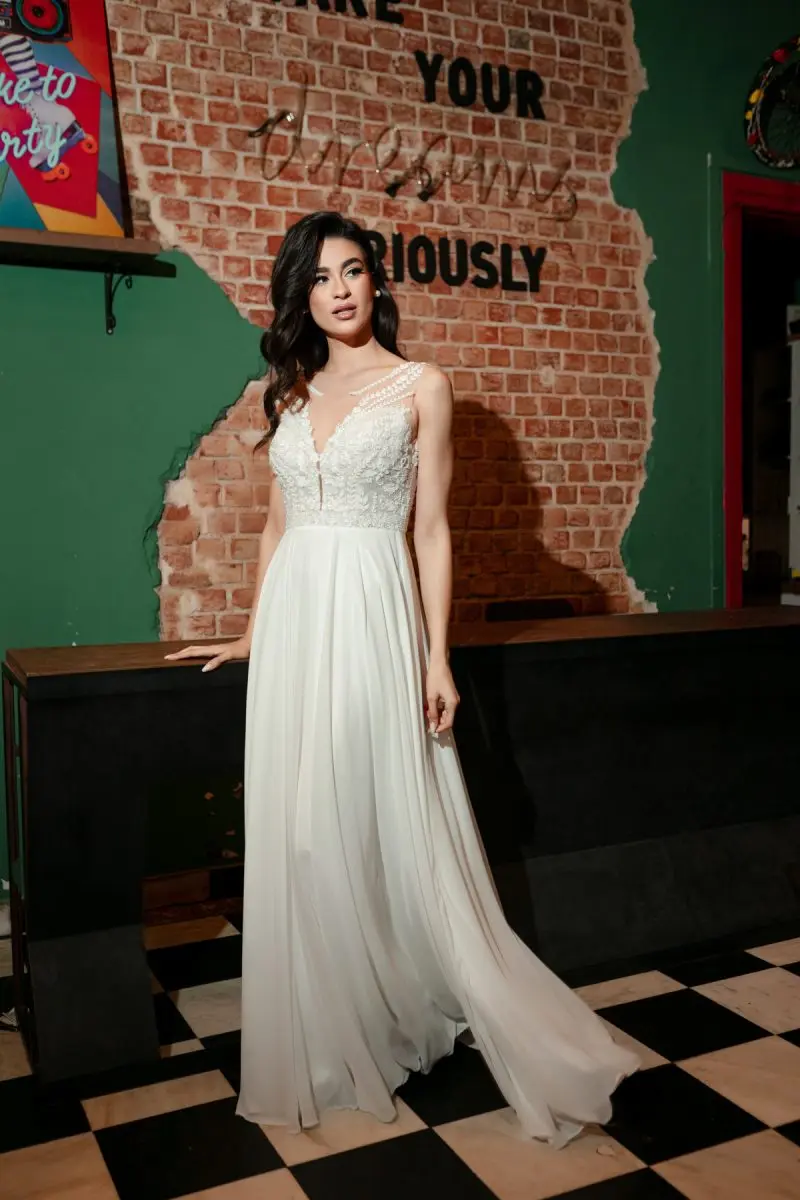 فساتين زفاف بوهو للنساء فستان العروس على شكل حرف v بدون ظهر مزين بالدانتيل فساتين زفاف Vestidos De Novia 2025 مخصصة #2