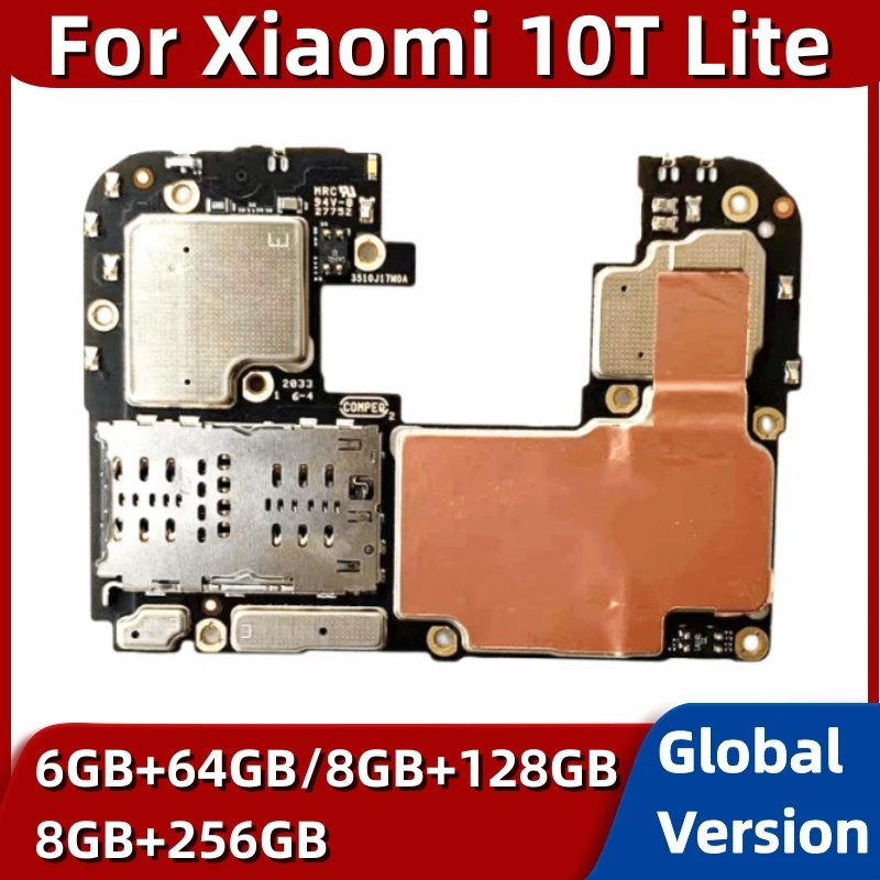 

5G Motherboard for Xiaomi Mi 10T Lite, 128GB, 256GB ROM, Unlocked Mainboard, Snapdragon 750G Processor, Global Version