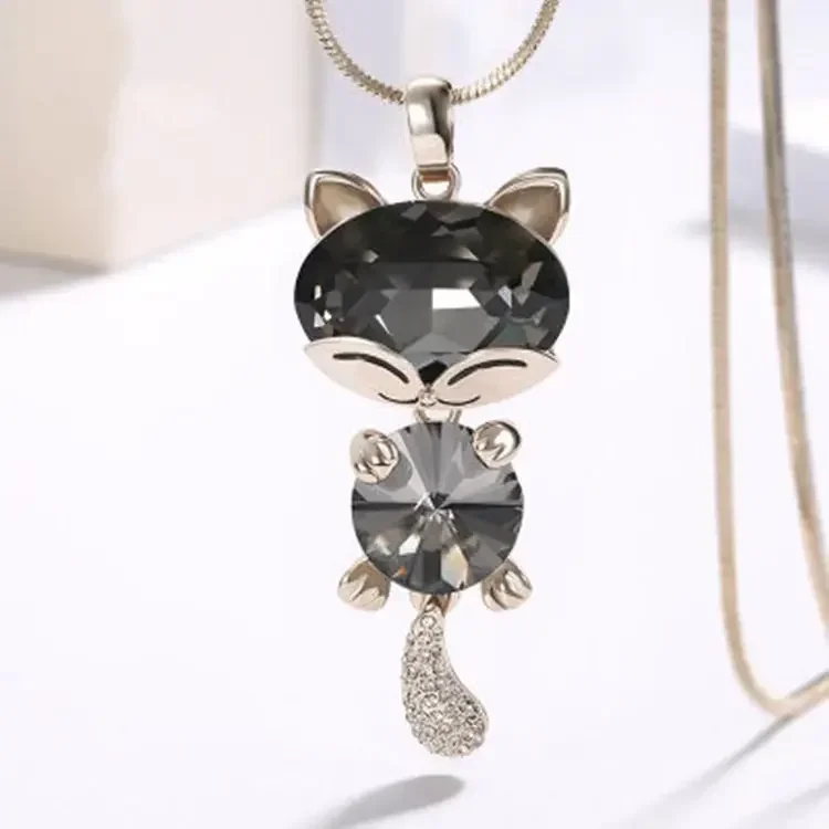 Cute Cat Long Necklaces & Pendants for Women Maxi Collier Femme Fashion Necklace Statement Colar Accessories Jewelry 2026