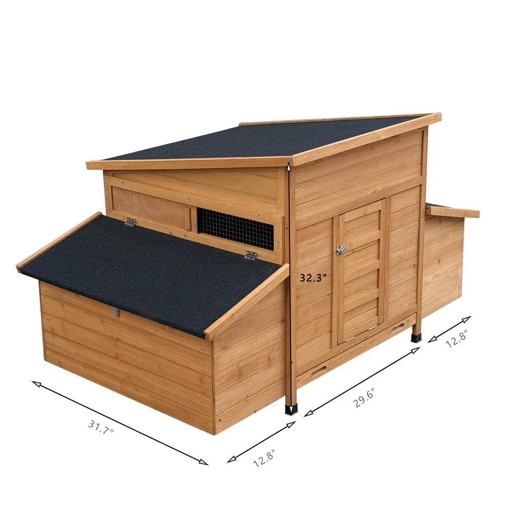

Chicken Coop with 6 Large Nest Boxes and Ramps To Provide A Comfortable. The Sleek Look and Colors Complement Your Patio
