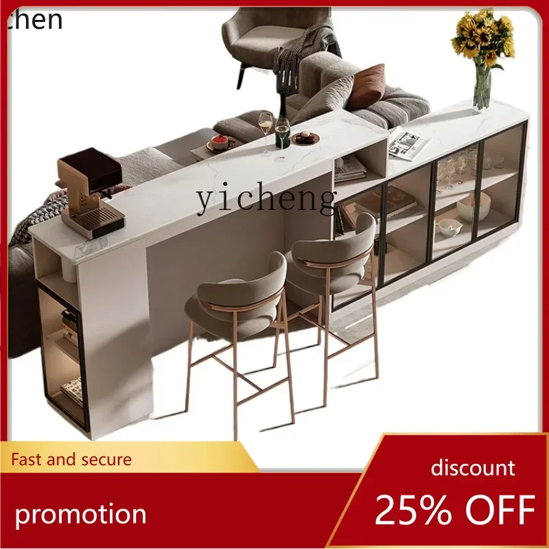 

HXL Counter Household Stone Plate Integrated Sideboard Cabinet Solid Wood Living Room Wall Wine Cabinet Sofa