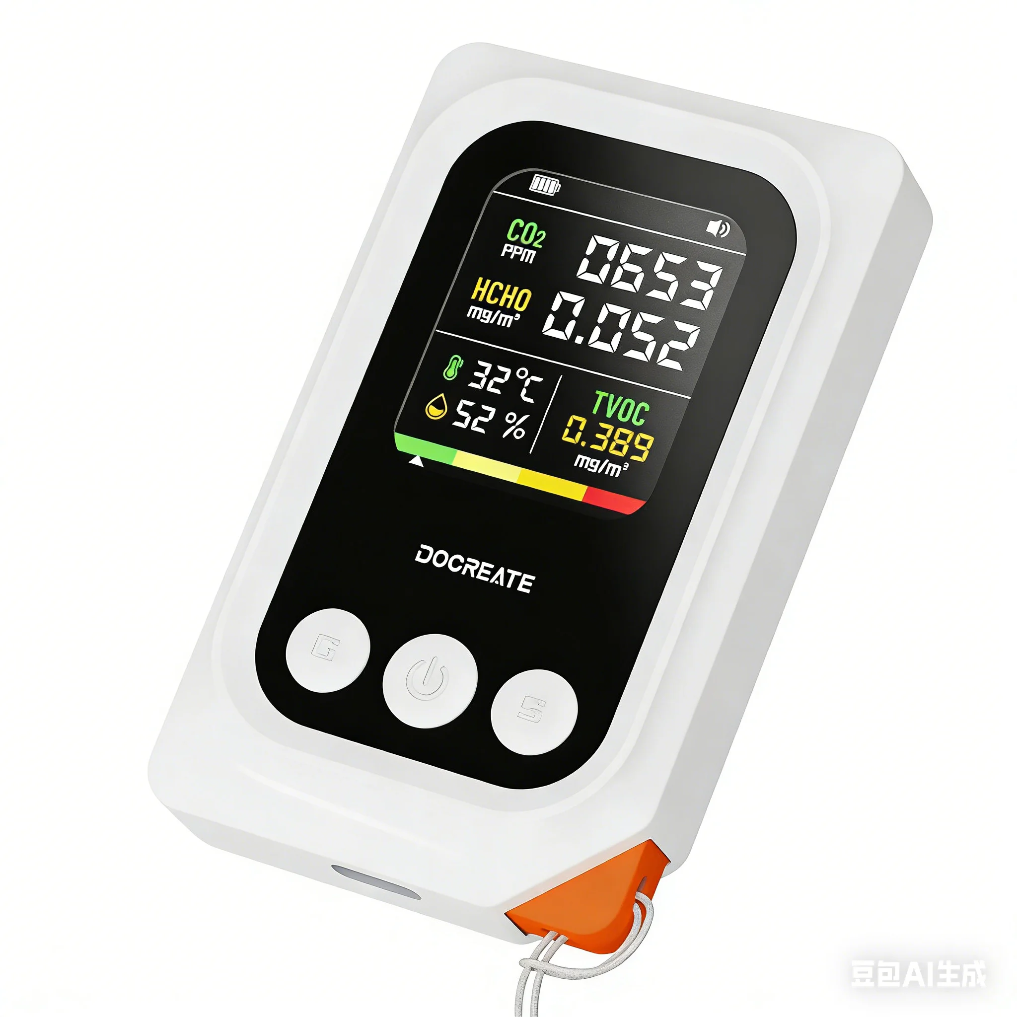 

5 In 1 Air Quality Detector TVOC/CO2/HCHO/Temperature Humidity Monitor Portable Gas Tester For Home Office Car Indoor Detection