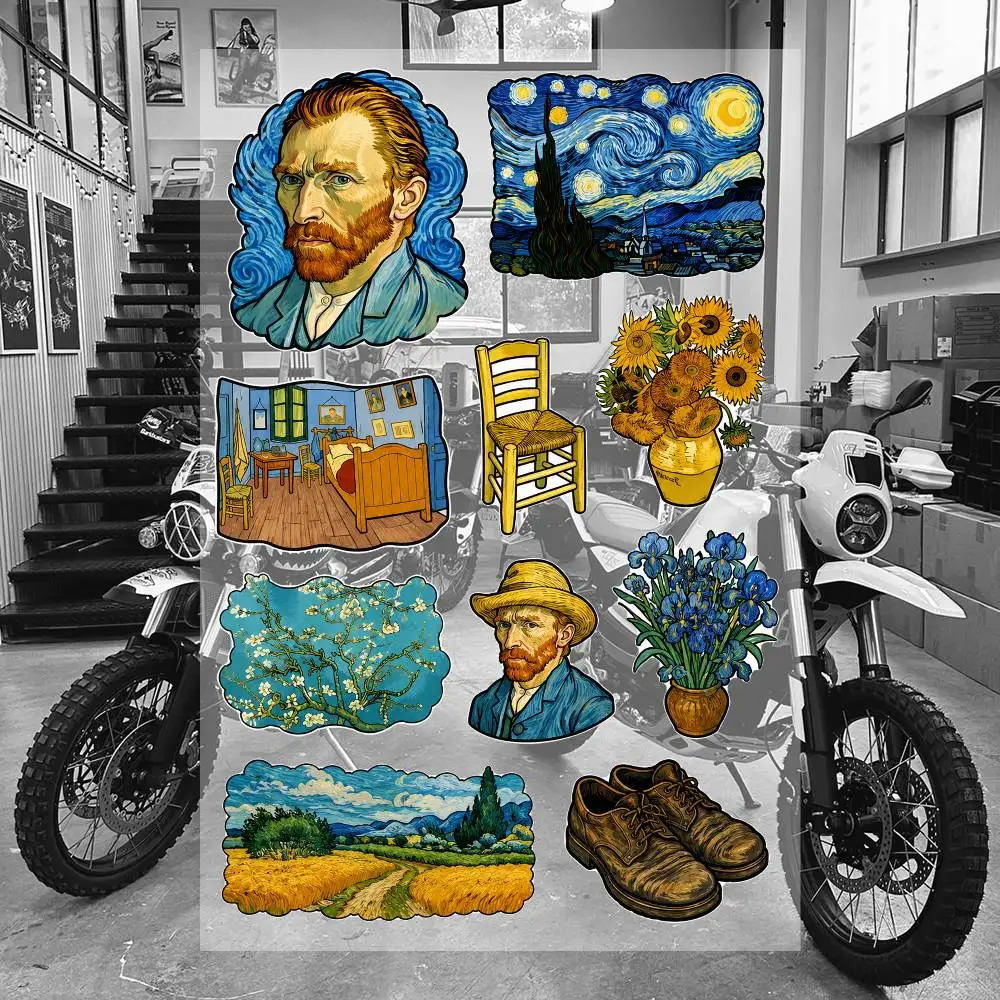 V-a-n Gogh Ästhetische Graffiti-Aufkleber Wasserfeste PVC-Aufkleber für Auto Motorrad Skateboard Helm Notizbuch