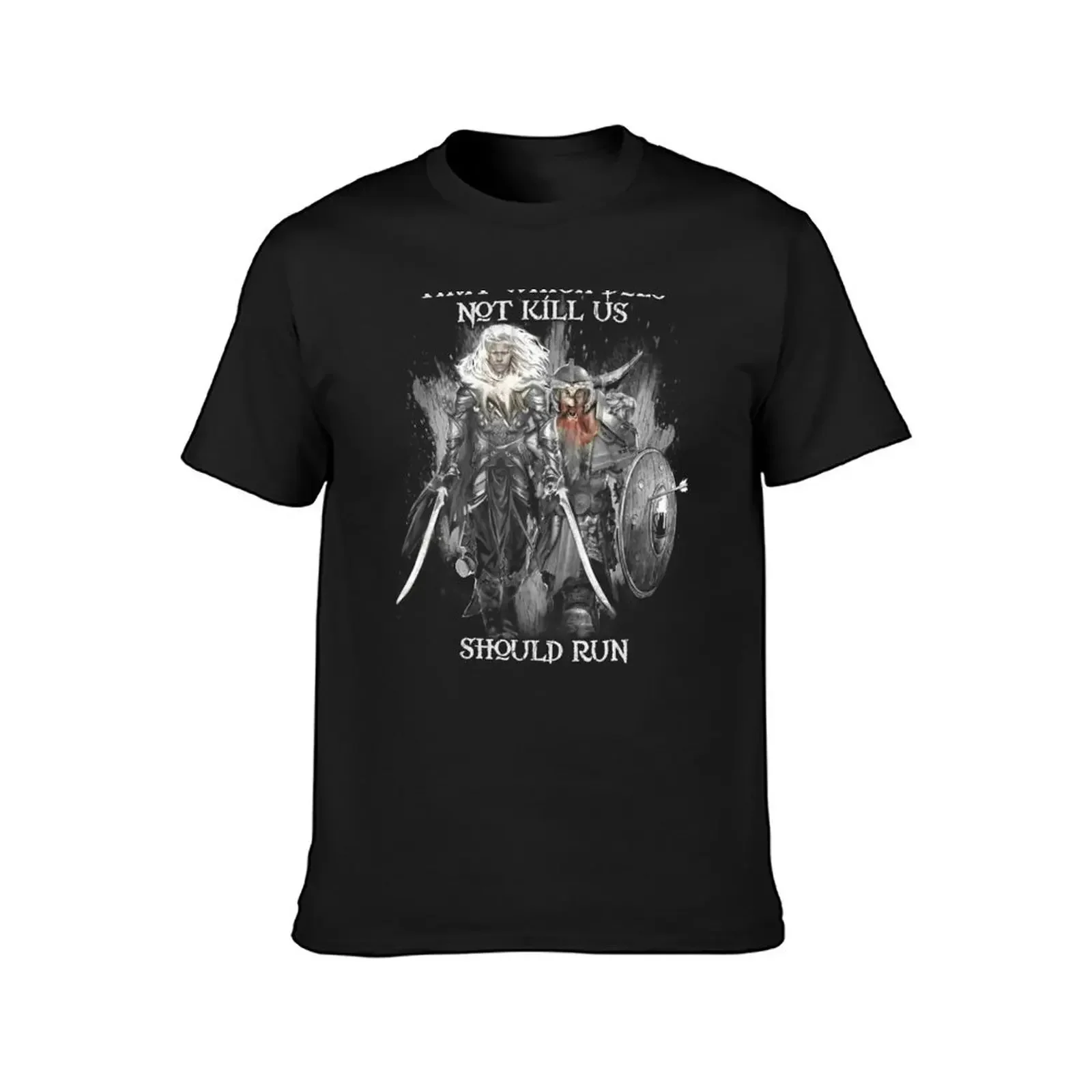 Drizzt Do'Urden and Bruenor Battlehammer T-Shirt summer top oversized Blouse men clothes