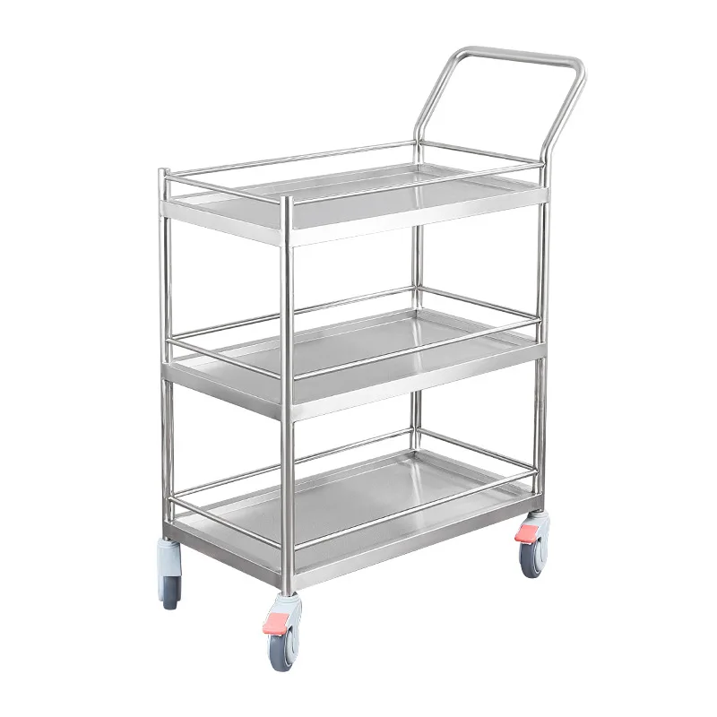 Laboratory trolley, equipment mobile workshop tool cart two or three layers of stainless steel 304 stainless steel