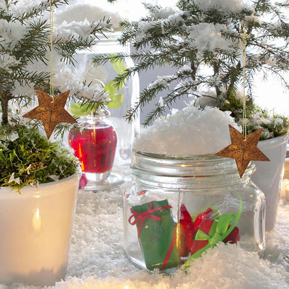 

36 pcs Christmas Tree Hanging Pendant Decorative Craft Farmhouse Xmas nament Distressed Iron Barn Wall Decoration