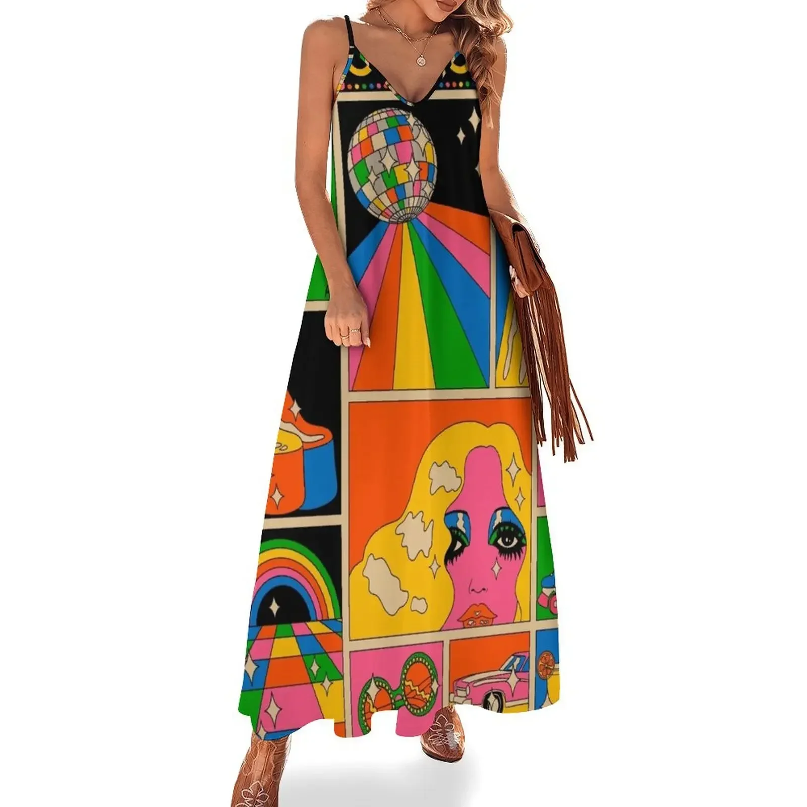 

Disco mood Sleeveless Dress long dress women summer dresses summer woman 2024 Dress