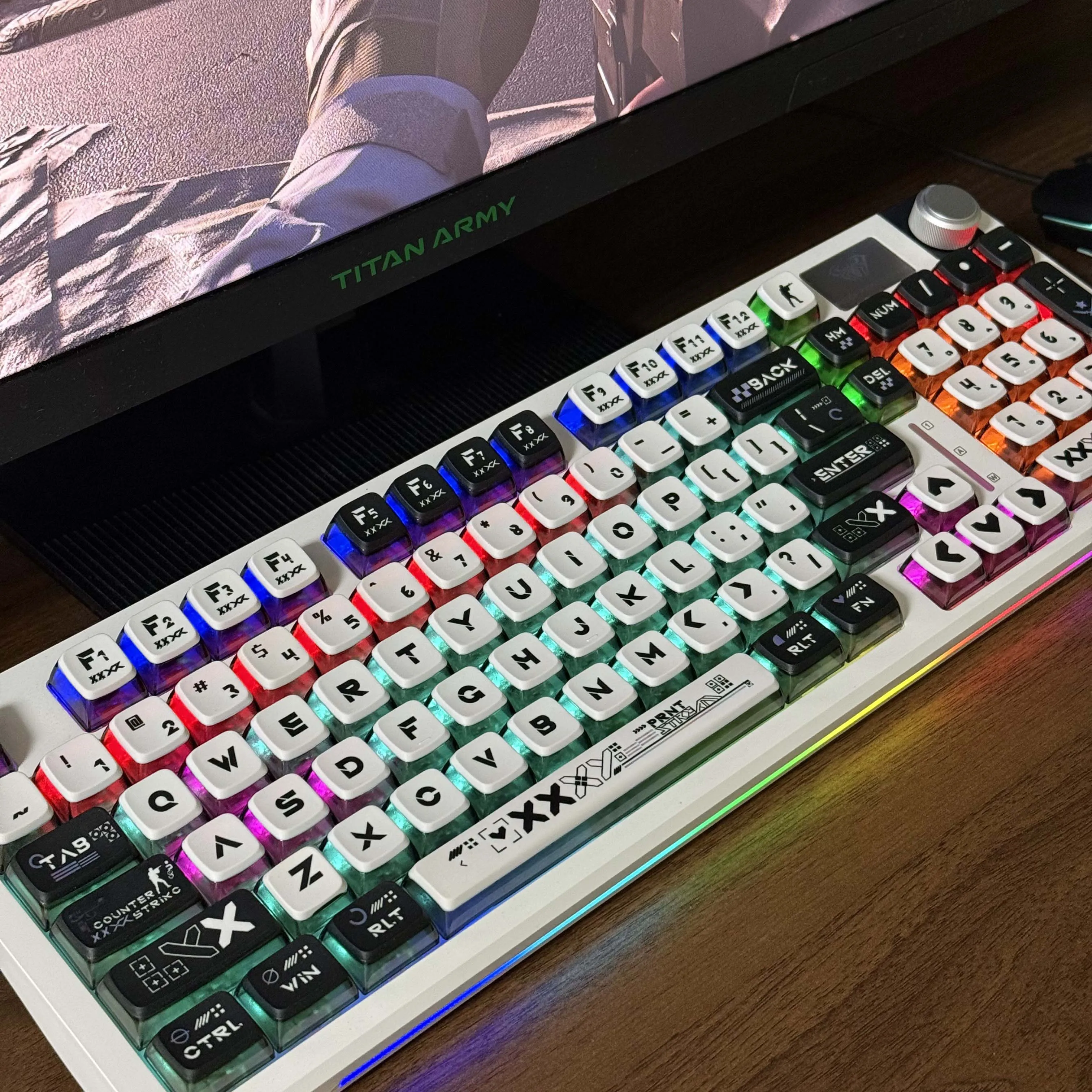 Pudding Keycaps PBT 4-side Translucent Style Light Pollution Key Caps Set for 60% 75% TKL 96% 100% MX Mechanical Keyboards