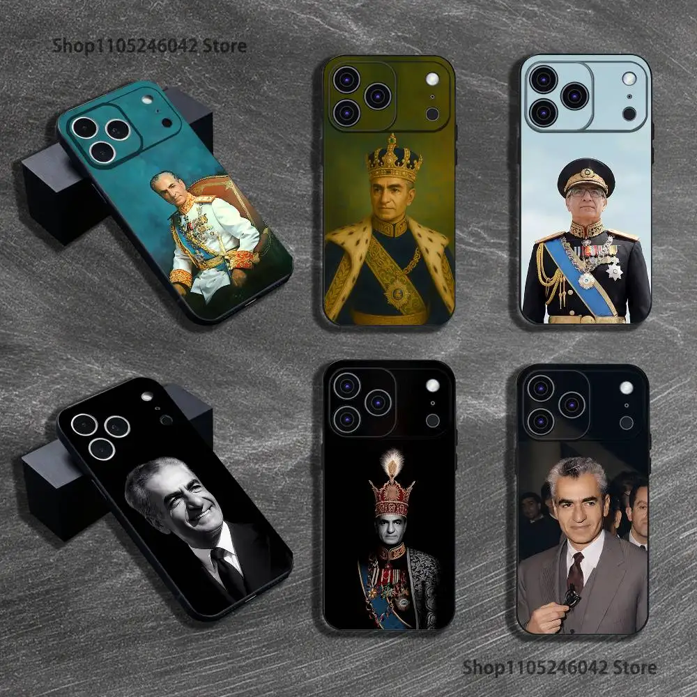 

Mohammad Reza Pahlavi Iran Wear-resistant Phone Case For iPhone 17,16,15,14,13,12,11,Pro,Max,Plus Black Soft Cover
