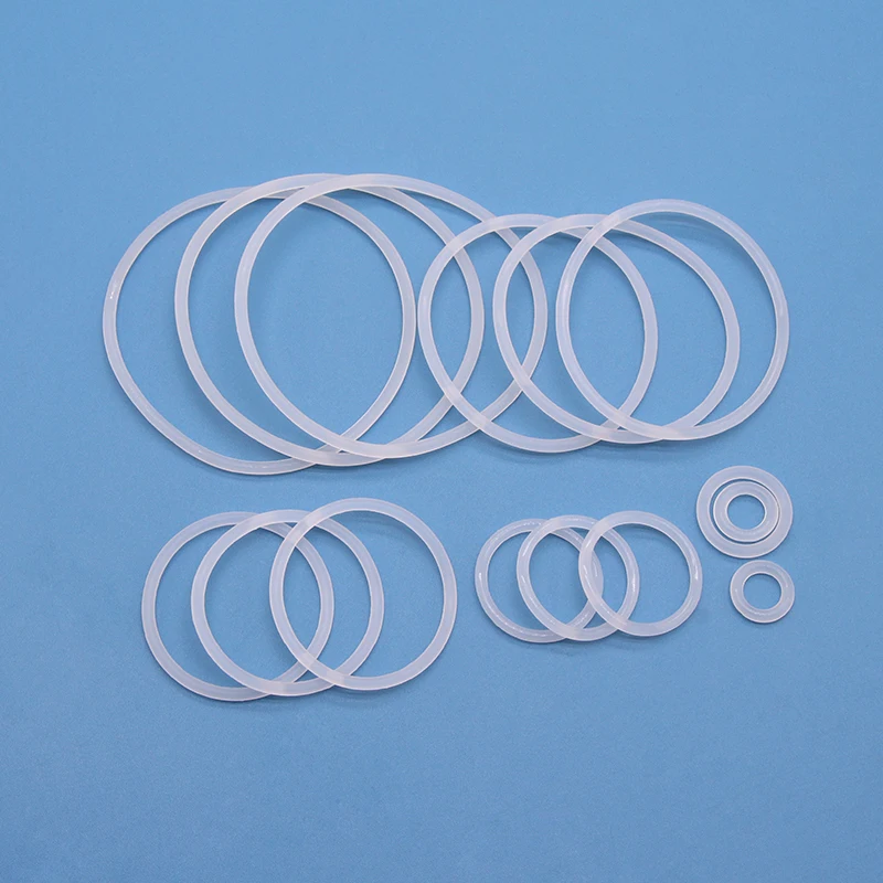 10/50 Uds VMQ junta tórica CS 2,4mm OD 6 ~ 60mm arandela impermeable blanca anillo redondo de silicona en forma de O de calidad alimentaria