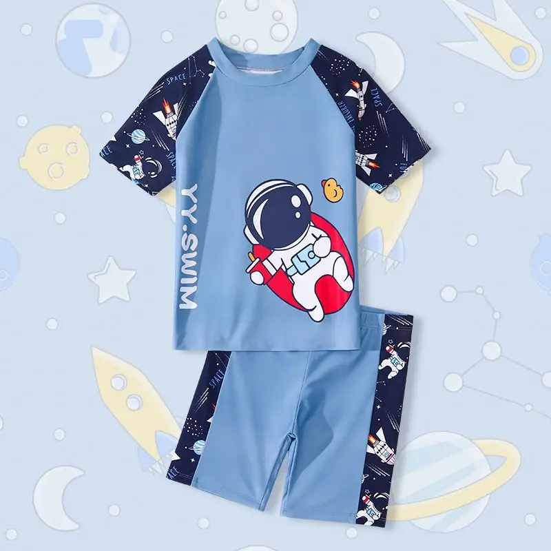 New Arrival: Boys' Separate-Piece Sun Protection Swim Trunks - Quick-Dry Swimwear Set for Older Toddlers and Young Boys