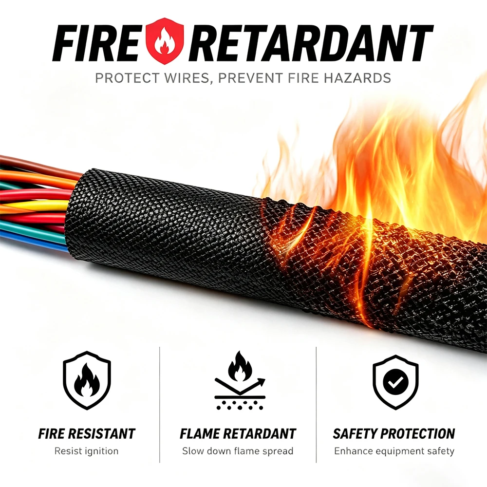 1–20mm ID Silicone Resin Braided Fiberglass Sleeve 200°C Insulating Tubing For Automotive Motor Electrical Wire Cable Protection