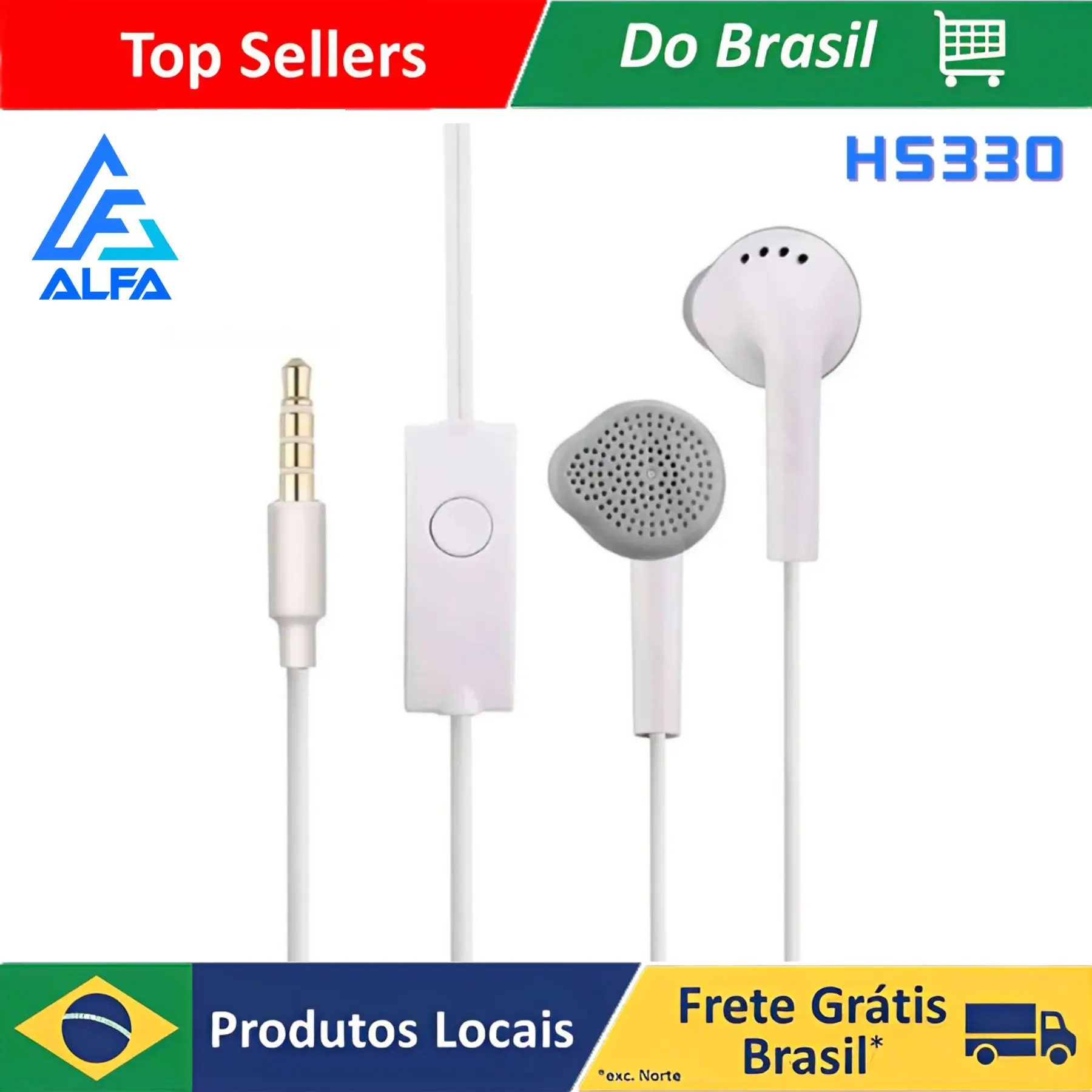 Fone de ouvido HS330 com microfone p2 Alta qualidade