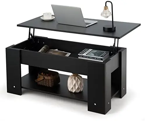 

Lift Top Coffee Table, Cocktail Table with Lift-Up Desktop, Coffee Desk with Hidden Compartment, Compact Tea Table for Small Sp