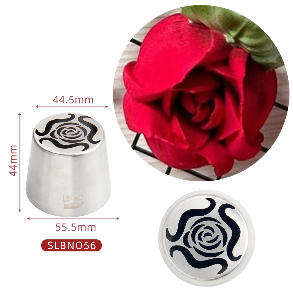 MRF Newest Arrival Stainless Steel XL Rosebuds Pattern Russian Icing Tip Marshmallow Piping Nozzle #LBNO56