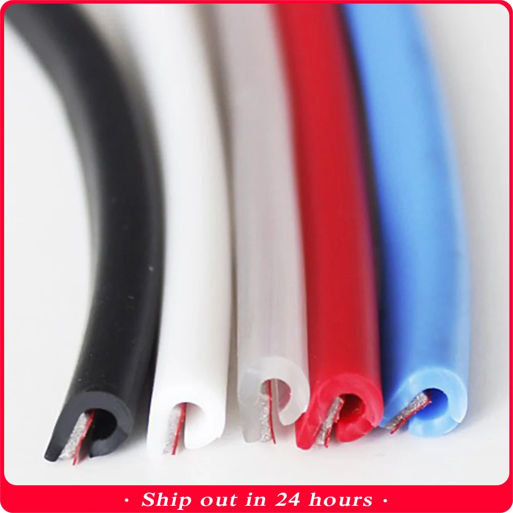 U Type Universal 2.5m/5m/10m Car Door Protection Edge Guards Trim Styling Moulding Strip Rubber Scratch Protector For Auto seal