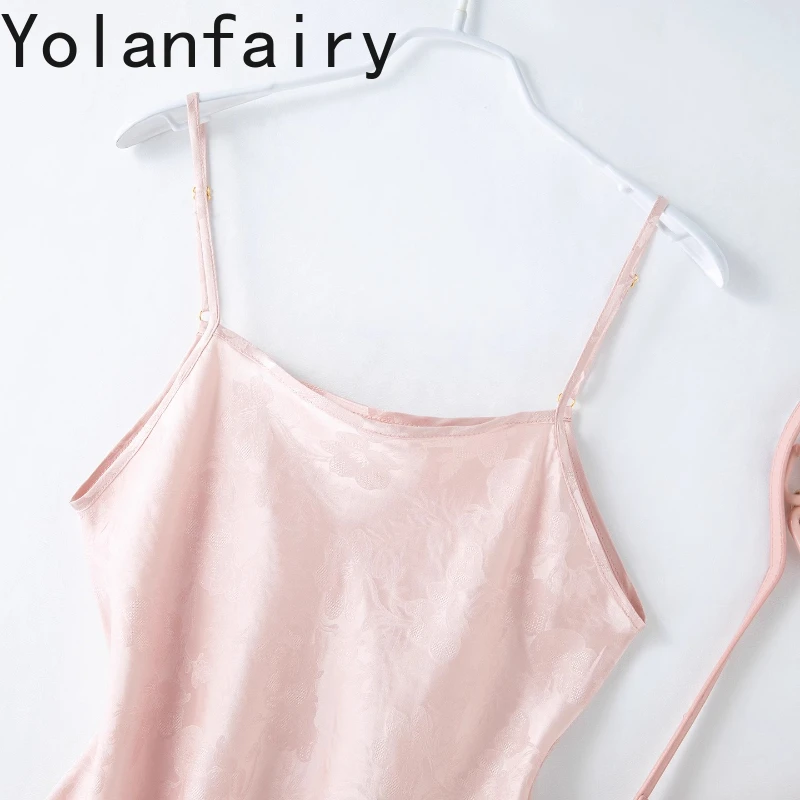 YOLANFAIRY 100% Real Mulberry Silk Camisole Adjustable Halter Damen Tops Sommer Trendy Pink Cami Top Woman Clothing 2025 여름 상의