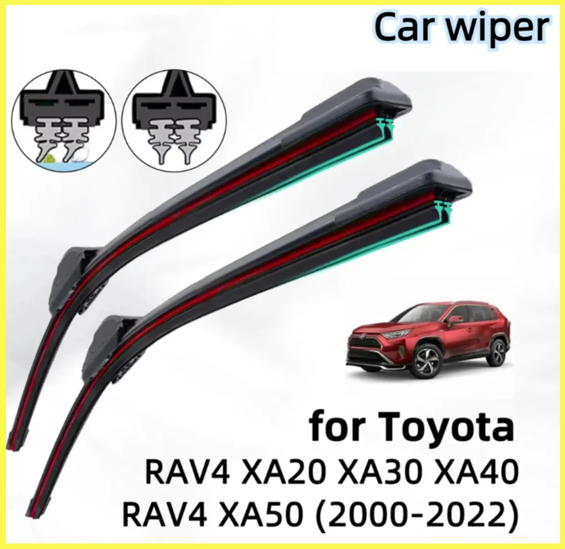 

Double Rubber Car Wiper for Toyota RAV4 XA20 2018 XA302012 XA40 XA50 Front Wiper Blades Brushes Cutter Accessories Windscreen