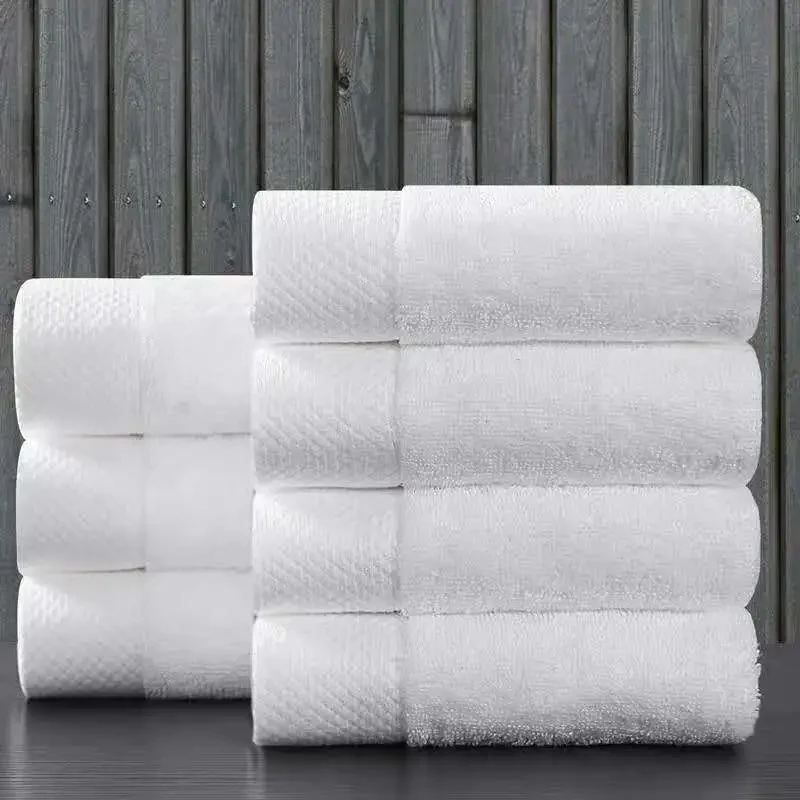 100% Cotton Face Towel 35X75/40X80CM Home Hotel Bathroom White Towels