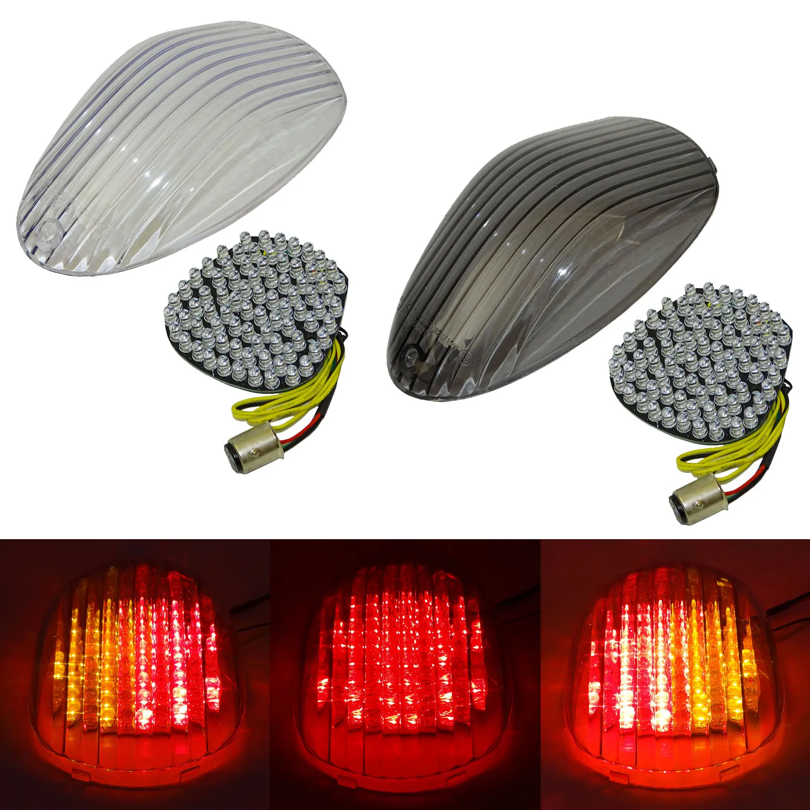 

waase E-Mark LED Integrated Taillight Brake Turn Signals Light For KAWASAKI Vulcan 1500 1600 VN1500 VN1600 Mean Streak 2002-2008