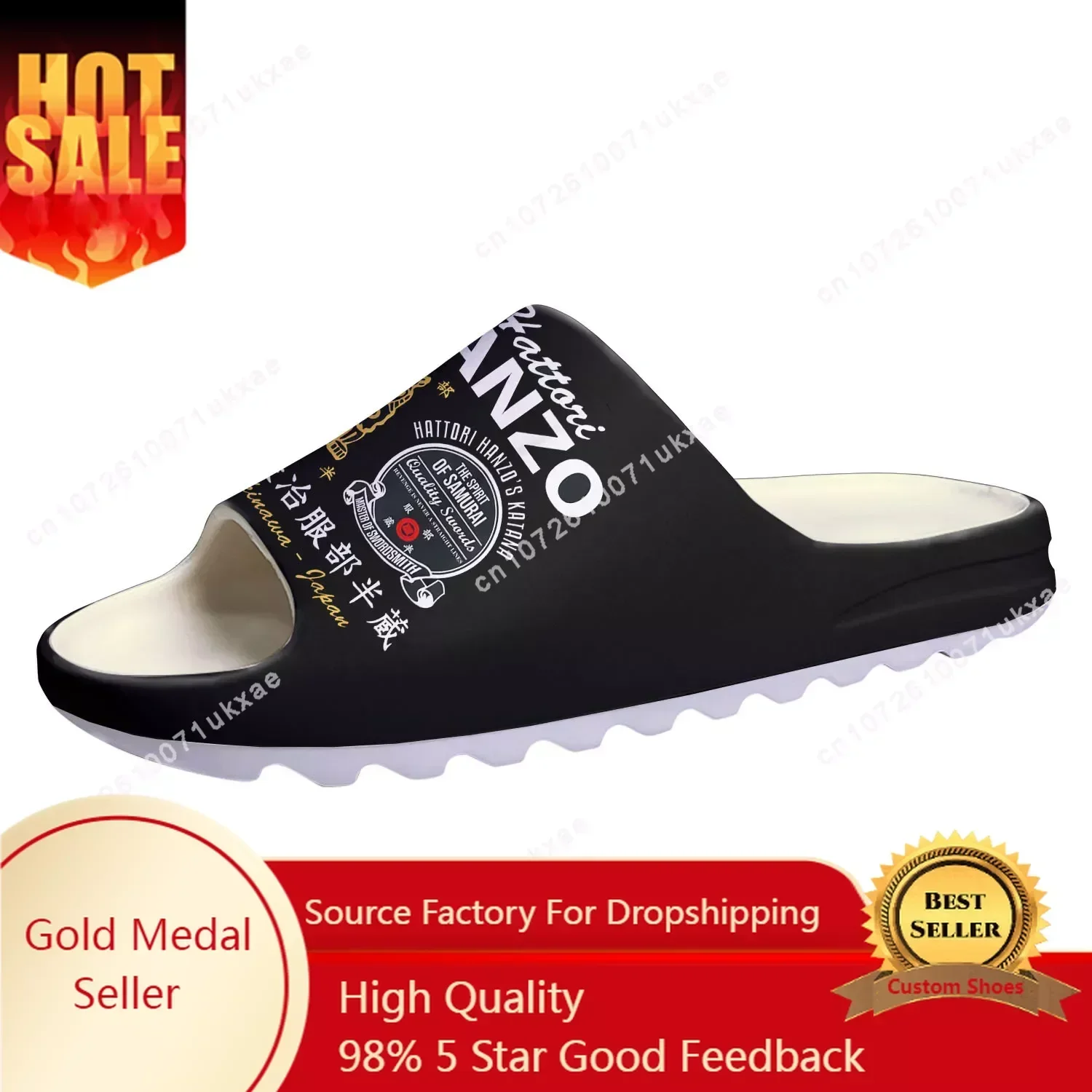 Kill Bill Hattori Hanzo Ninja Samurai Soft Sole Sllipers Home Clogs Customized Step On Water Shoes Mens Womens Teenager Sandals