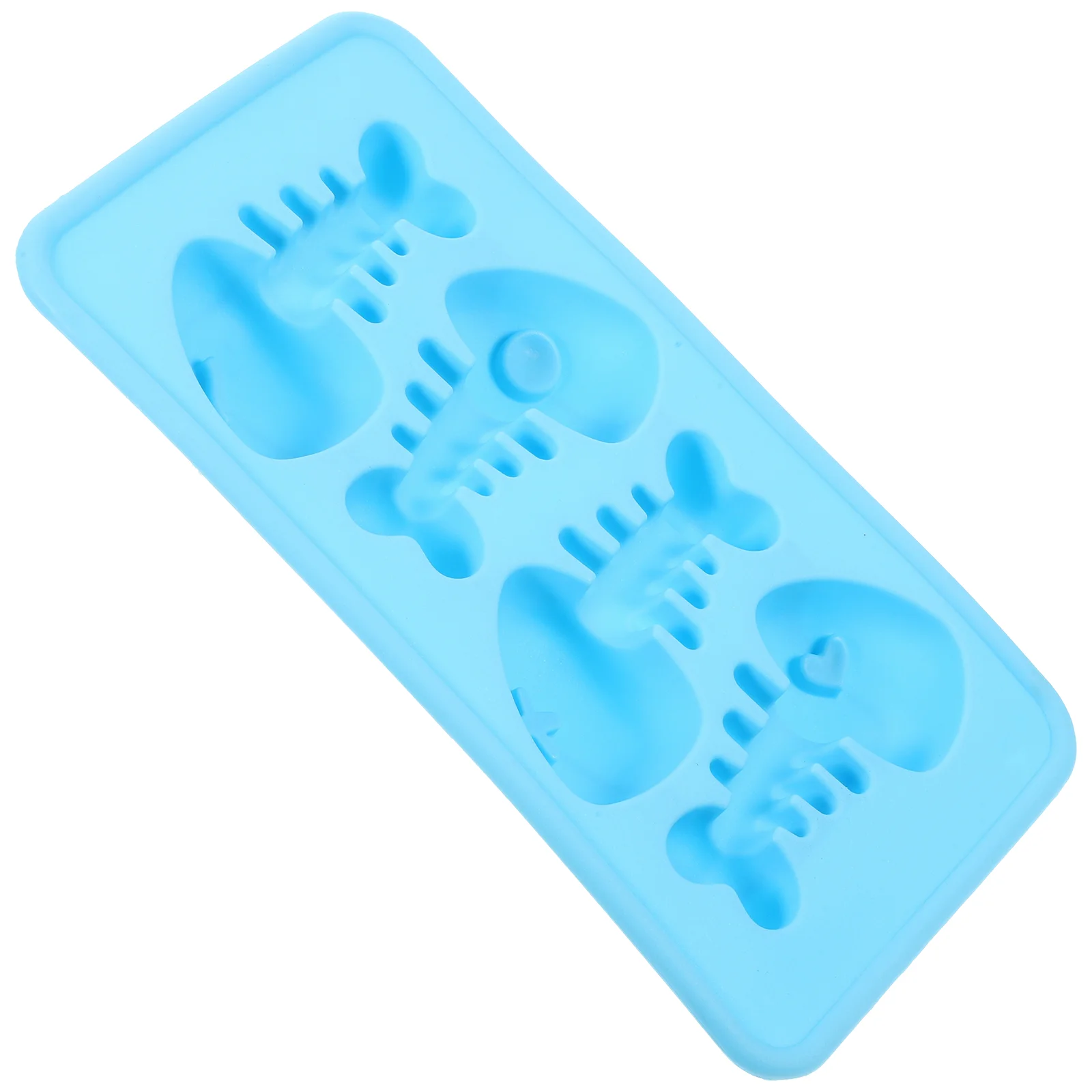 Fishbone Silicone Molds Ice Cube Tray Ice Cube Molds Popsicle Maker Lolly Mould Tray (Random Color) fishbone shaped ice cube tra