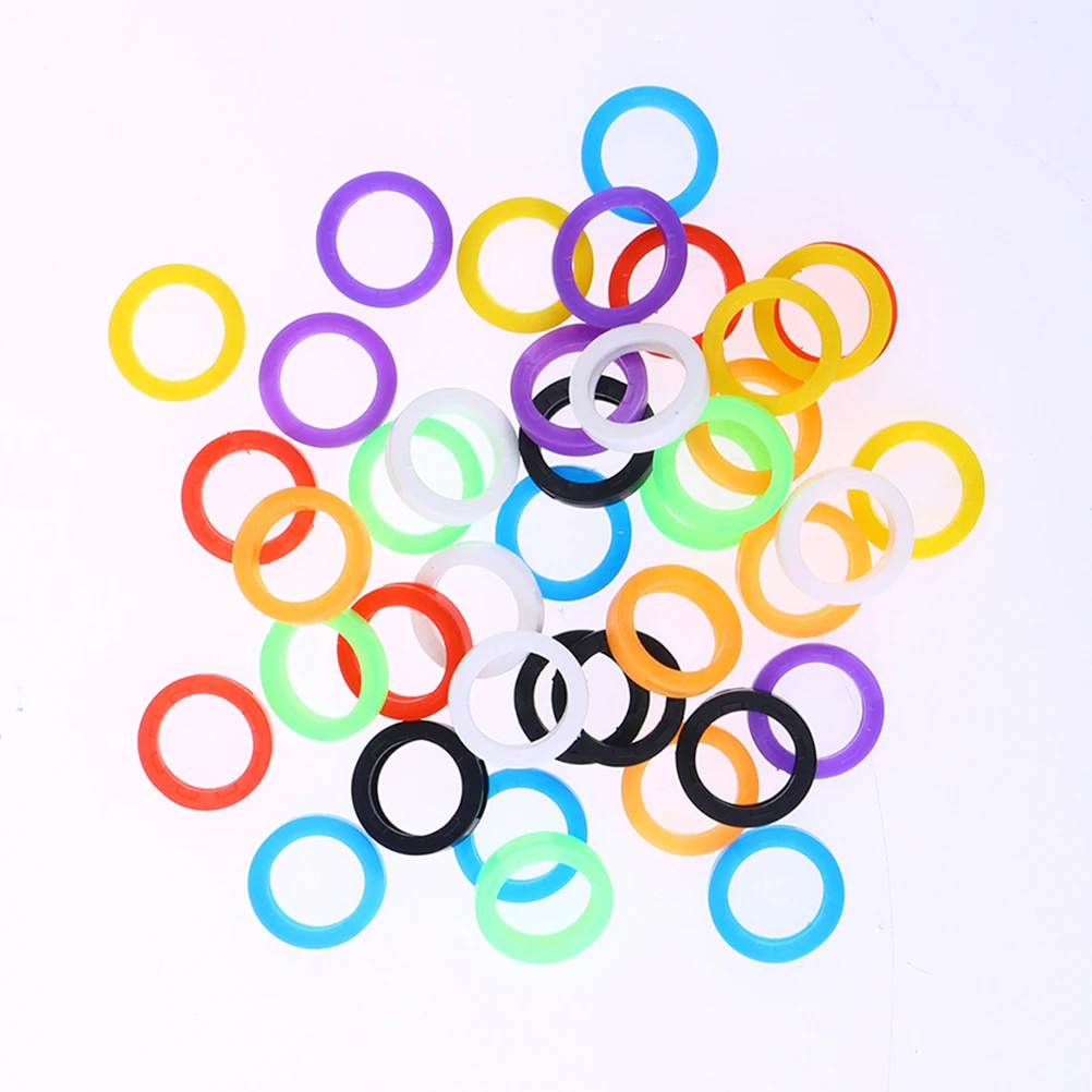 

30Pcs Elastic Silicone Key Covers Colorful Identifiers Fade Resistant Odor Free Comfortable Coding Rings Mixed Colors