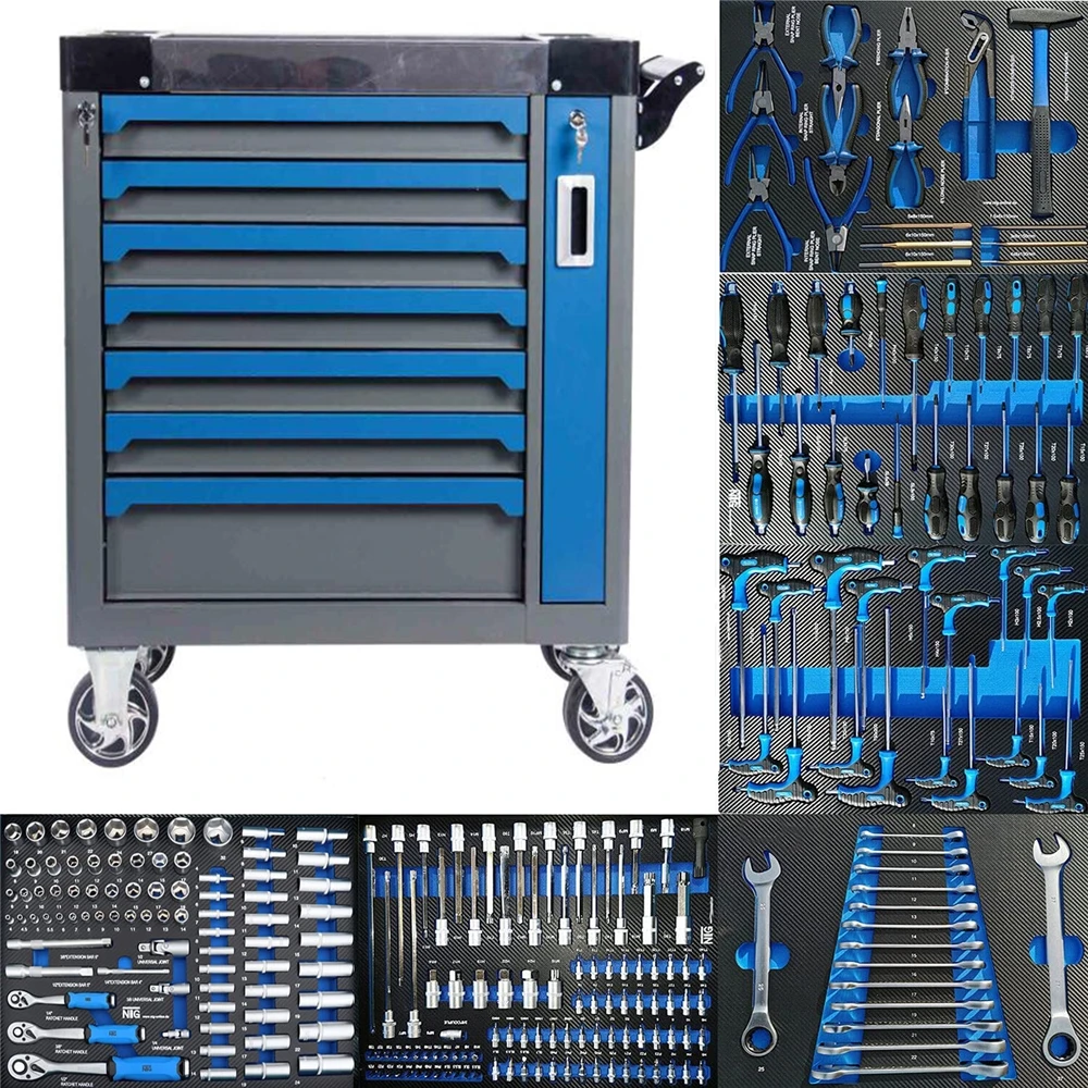 

420 Pcs Tool Sets Rolling Box Heavy Duty Stainless Steel Tool Chest 7 Drawers Tool Cabinet Cart Trolley