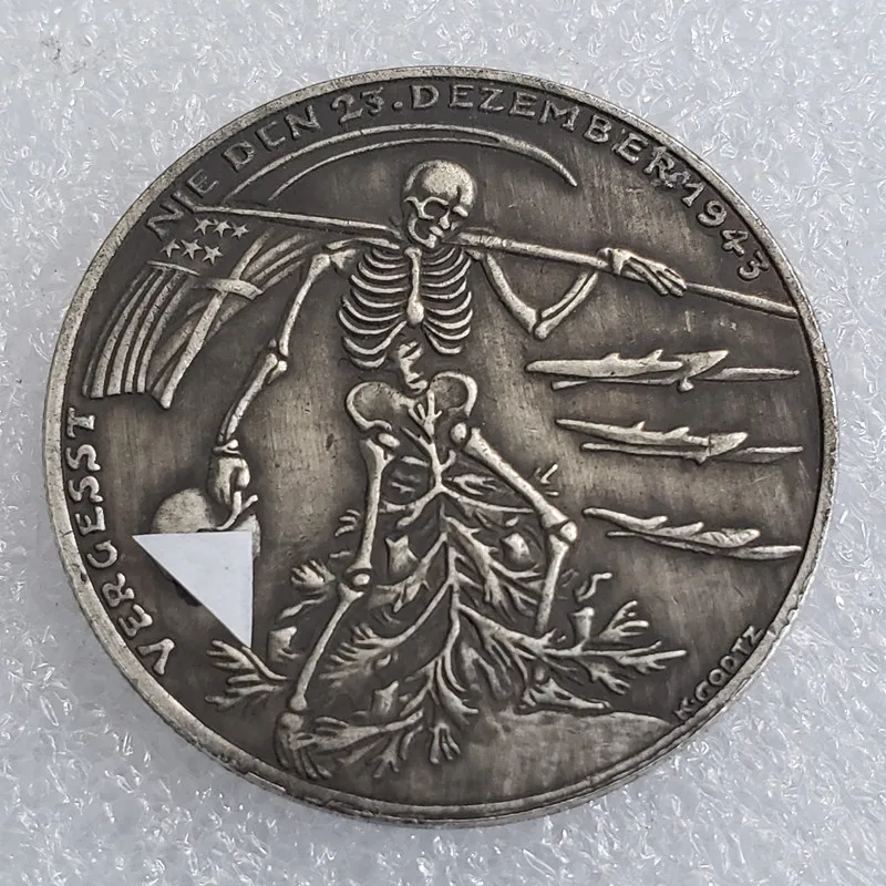 1943 Skull Hobo Nickel Coin Morgan Silver Dollar Wholesale Home Decoration Craft Desktop Ornament Christmas GiftsG458