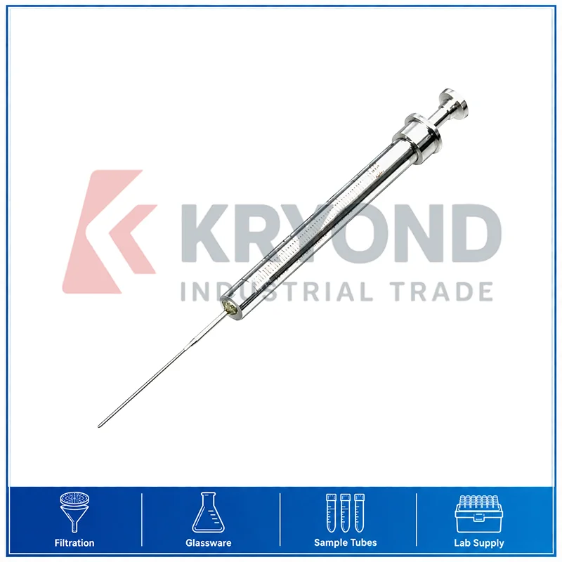 500ul Microliter Syringe Microsampler Glass GC HPLC Flat Tip/Sharp Tip Laboratory Equipment Pack Sample Handling Tool 1PCS Set