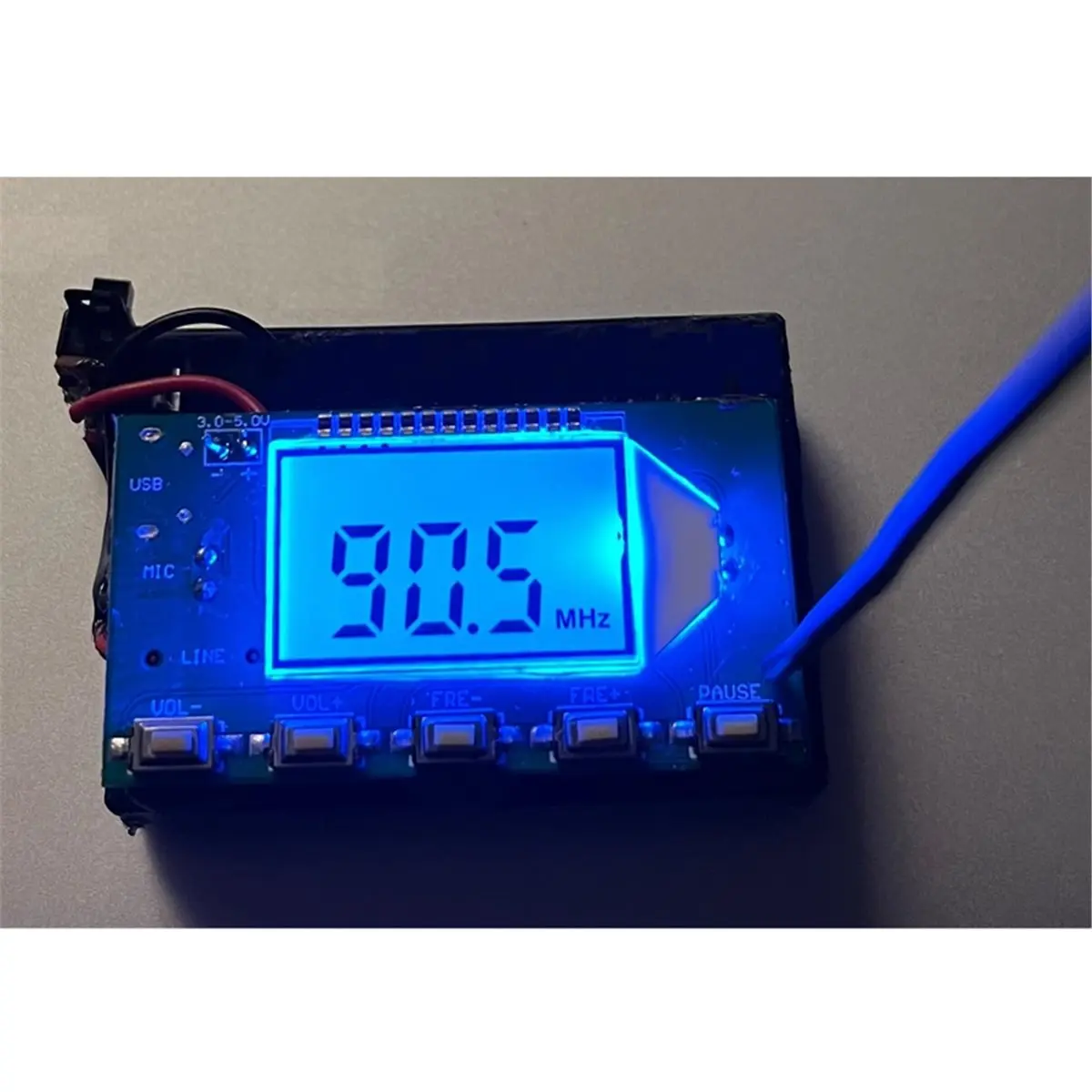 HowAA87 Digital FM Transmitter Module Stereo Wireless Microphone Board Frequency Modulation with LCD Display Line/USB/Mic Input