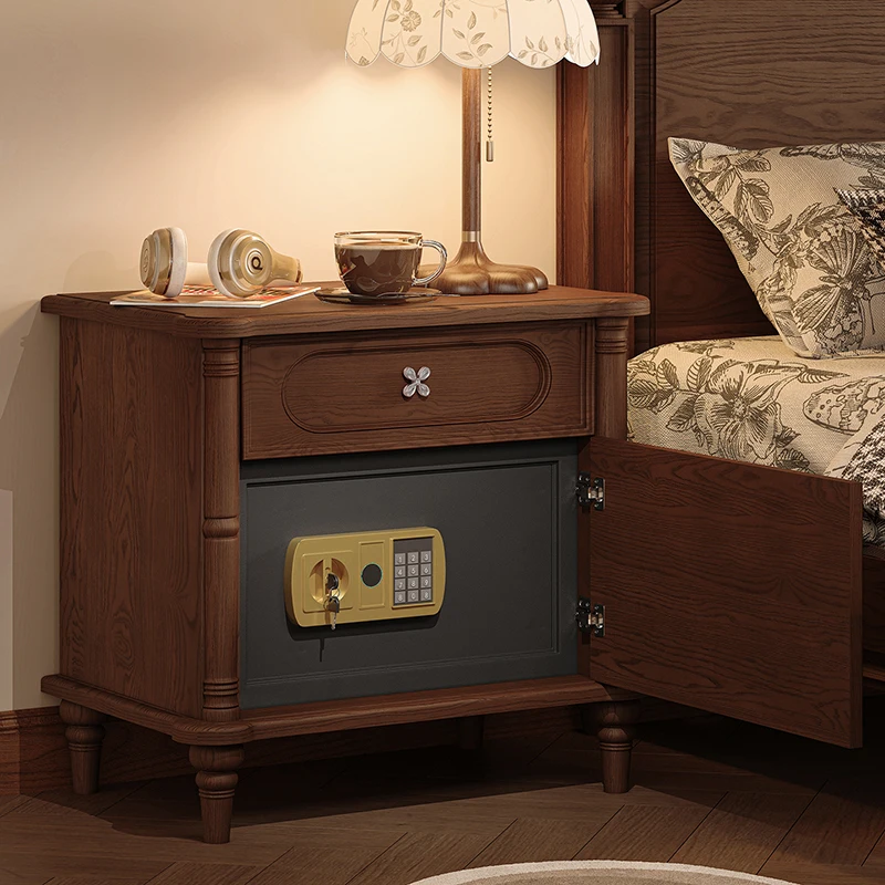 Elegant Aesthetic Bedside Table With Lock Classic Premium Italian Nightstands Modern Kawaii Mesitas De Noche Bedroom Furniture