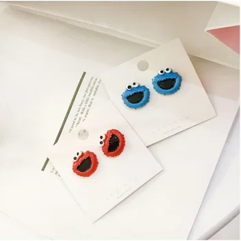 Sesame Street Elmo Cookie Monster anime orecchini periferici in stile bambola di cartone animato per regali di accessori di alto valore per ragazzi e ragazze