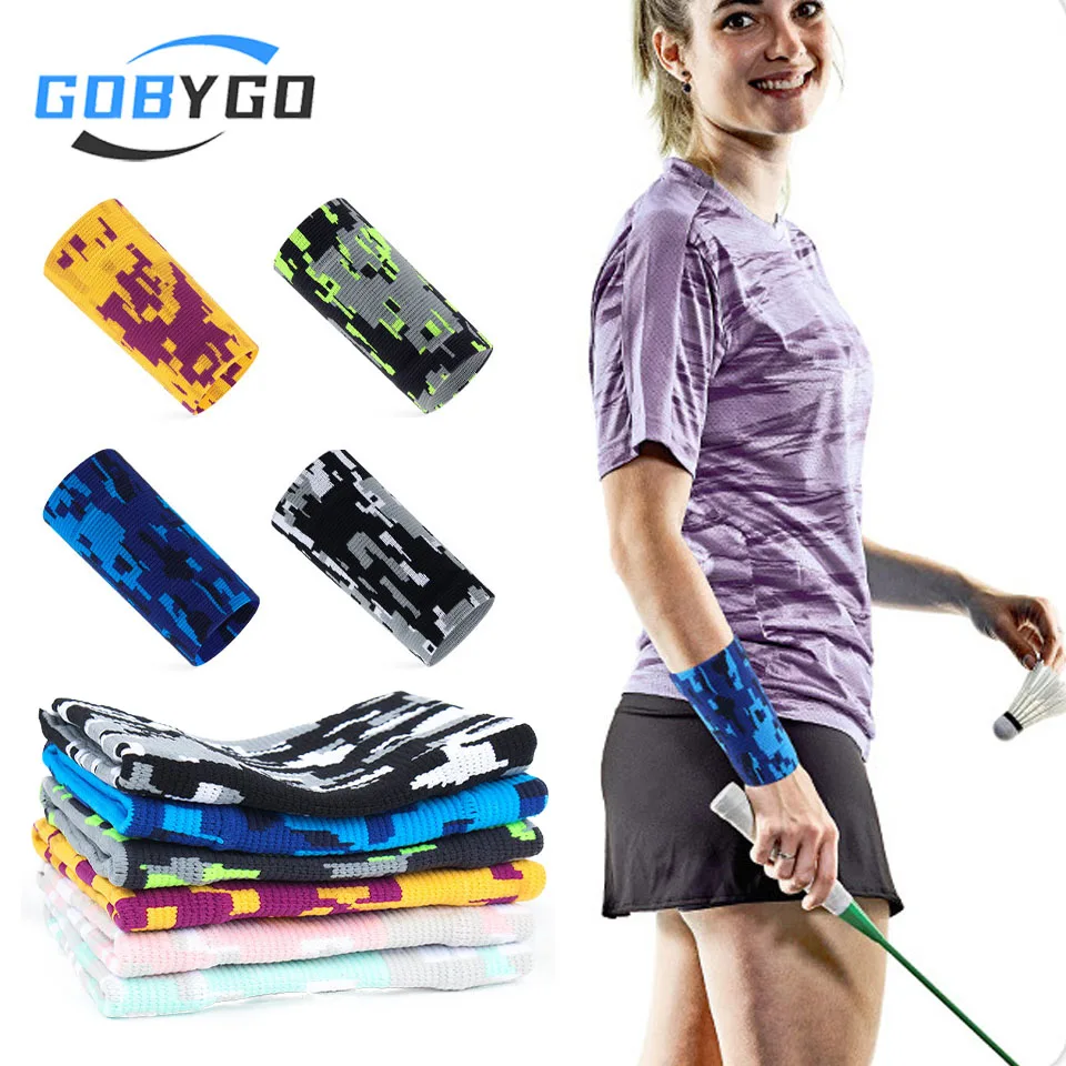 GOBYGO 1Pcs Sports Wrist Guard Knitted Compression Wrist Support Fitness Weightlifting Wristband Badminton Basketball Men Women