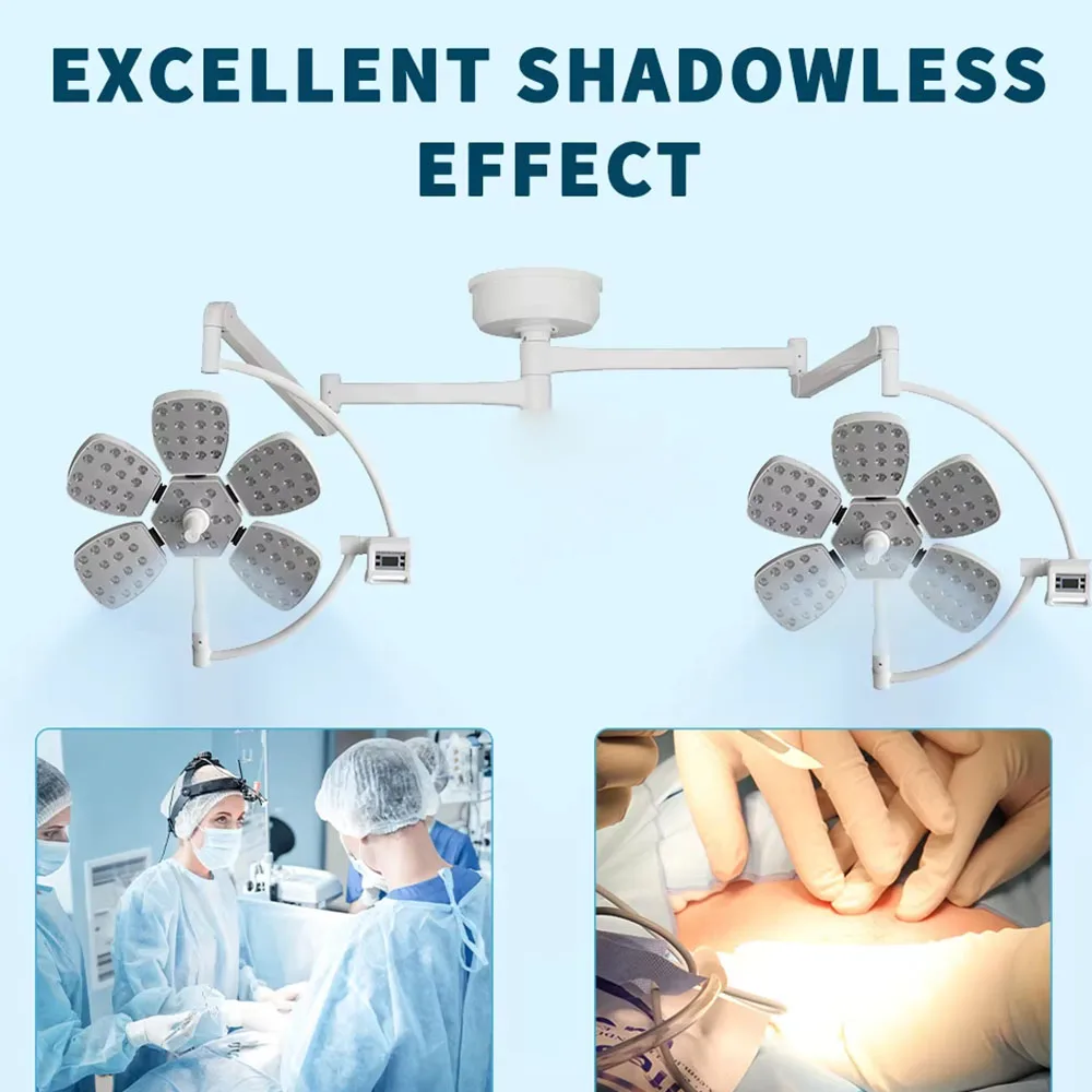 TDOUBUY 90‑240V Petal Type LED Surgical Shadowless OT Light, Medical Operating Lamp for Hospital Operating Room