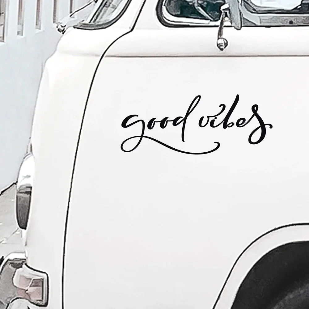 

Good Vibes Car Styling Camper Van Caravan Stickers Rv Trailer Positive Decals Accessories Waterproof Parts