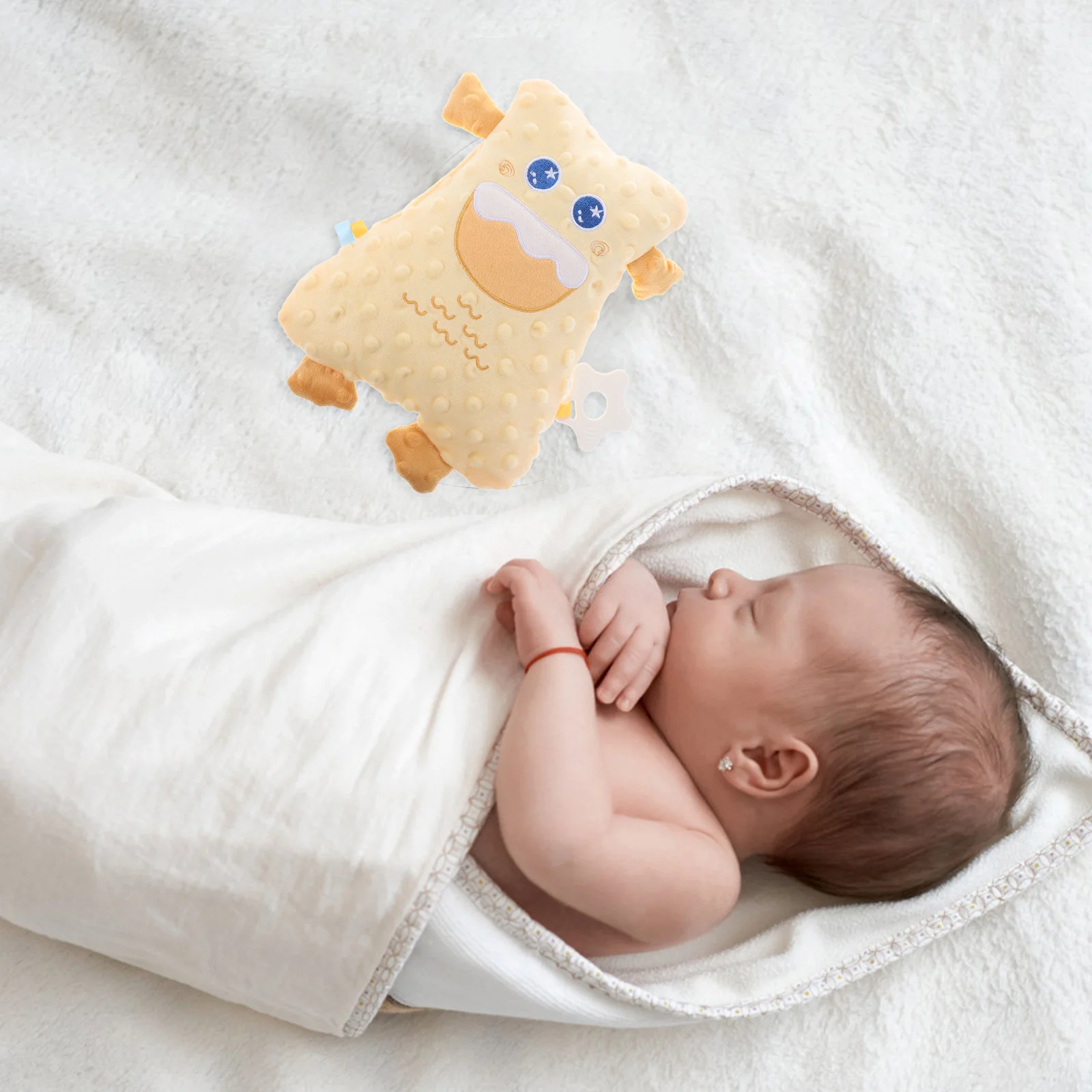 1 eenheid rustgevende oplossing voor pasgeborenen, schattig veiligheidsdekentje voor baby's, kalmerend hulpmiddel voor het slapengaan, kauwbestendig stof, babyknuffel