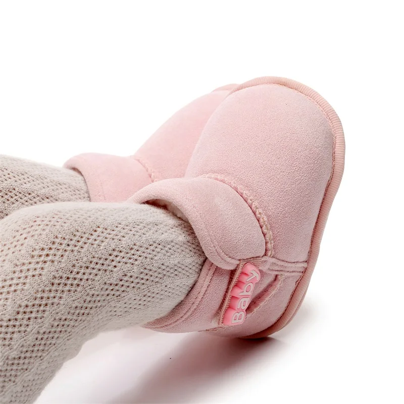 BloRequiBaby-Bottes de rinçage non ald pour nouveau-né, chaussures de neige d'hiver pour tout-petits, chaussures plates chaudes pour bébés, chaussures de marche décontractées pour garçons et filles