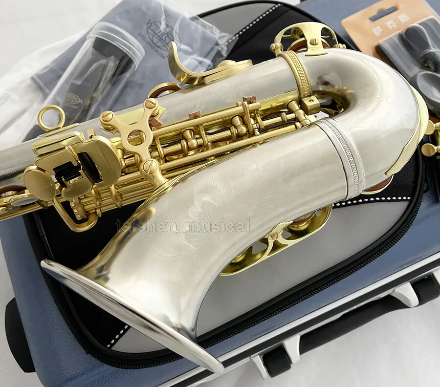 

Unlacquer cupronickel Curved Soprano Saxophone WEIBSTER B-Flat Sax luxury Case 2025