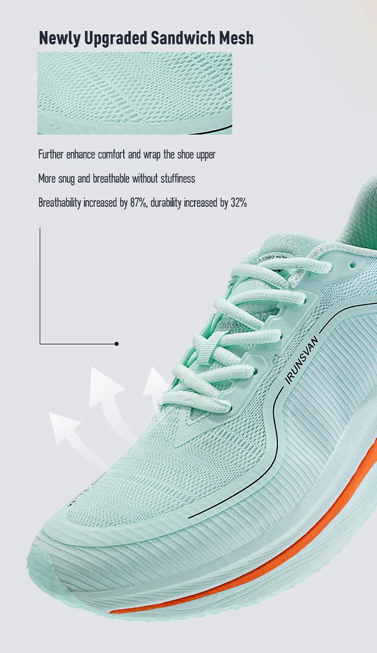 IRUNSVAN Sportschuhe mit Nylon-Carbonplatte, hervorragender Atmungsaktivität, Dämpfung und Rückfederung, Marathon-Trainingsschuhe, Unisex, 121 – Detail 10